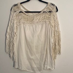 White boho top by Zara basics